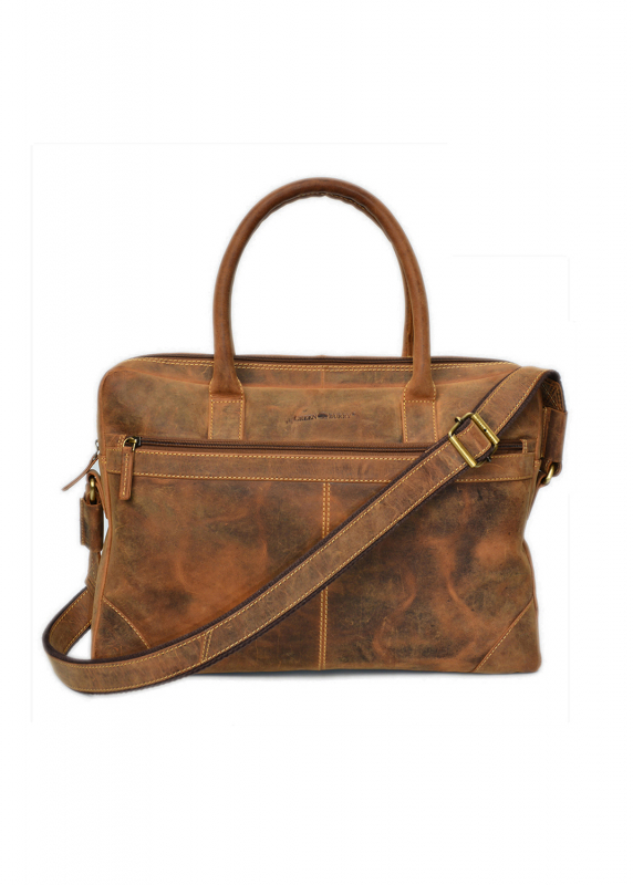 Vintage Laptop case one zip Leder